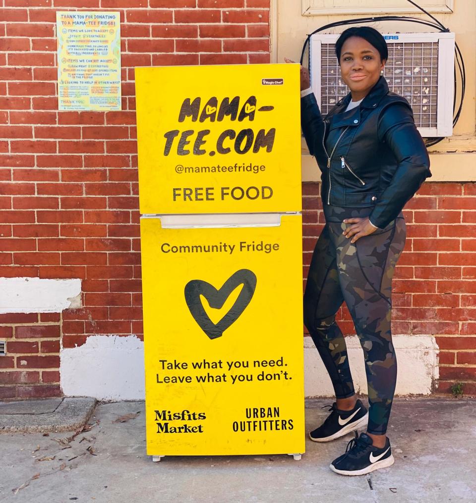 <p>The bright-yellow refrigerator on the sidewalk in front of Castellino's Italian Market in Philadelphia's Fishtown neighborhood is a popular stop. A mom might grab a loaf of fresh bread or a few apples after picking up her kids at the nearby school, while a senior citizen takes home a bag of kale for dinner — all for free. </p> <p>"People are so happy to get healthy food," says market owner Cara Jo Castellino Barrow. "It helps a lot of people." </p> <p>The fridge, one of 18 throughout the city, is the brainchild of entrepreneur Michelle Nelson, whose e-commerce business <a href="https://www.mama-tee.com/communityfridge" rel="nofollow noopener" target="_blank" data-ylk="slk:Mama-Tee;elm:context_link;itc:0;sec:content-canvas" class="link ">Mama-Tee</a> supports social justice causes. After seeing the need in Philly, where nearly one in five households is estimated to experience hunger, she partnered with Whole Foods (which donates 500 lbs. of food monthly), local hosts like Castellino Barrow, and a team of volunteers to set up and stock the yellow fridges with fruits, vegetables and other staples. </p> <p>"Now neighbors pitch in with herbs from their garden, or they'll buy an extra bag of apples to put in the fridge," says Nelson, 45, who estimates that the program, along with a new Mama-Tee free grocery pop-up store, has fed more than 100,000 people since its start in July 2020. </p> <p>"When you see that neighborhood love in action, it's overwhelming," she says. "It's a beautiful thing."</p>