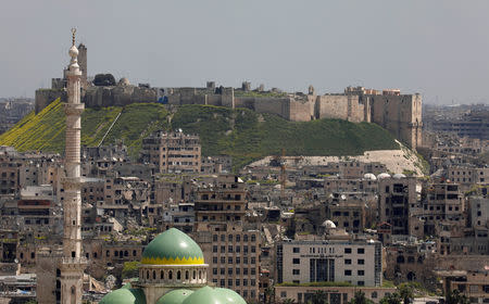 A view shows Aleppo's ancient citadel, in the old city, Syria April 10, 2019. Picture taken April 10, 2019. REUTERS/Omar Sanadiki