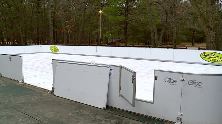 The new synthetic Glice rink at Muskegon Luge Adventure Sports Park. (Jan. 3, 2024)