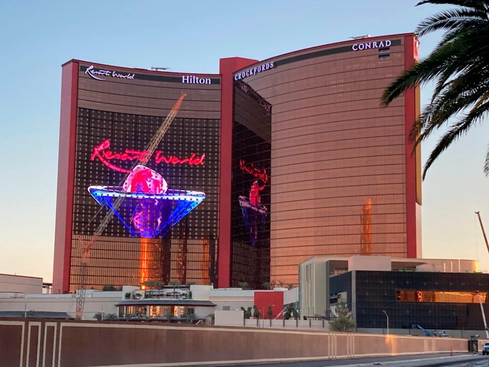 a view of the exterior of Resorts World Las Vegas