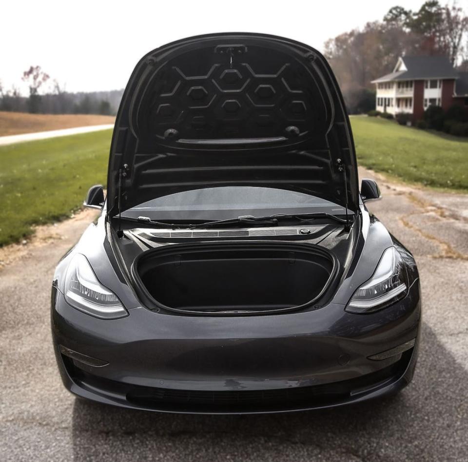 the front storage in a Tesla model 3