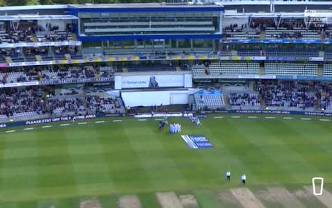 Aerial view Edgbaston lunch day two - Credit: Sky Sports Cricket