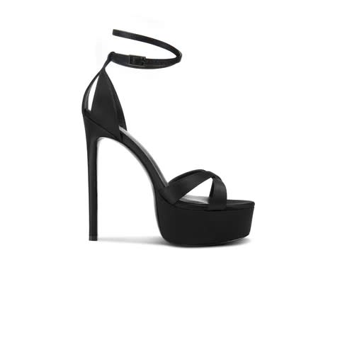 Flor de Maria Berta Black Silk Satin Platform 140 MM