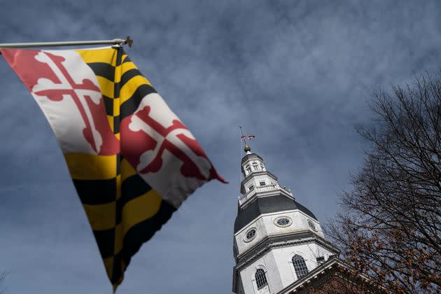 A 12-year-old allegedly emailed a series of threats to Montgomery County, Maryland, schools this month while knowing that they could not be criminally charged because of their age, police said. The Maryland State House and state flag are seen in Annapolis, Maryland.
