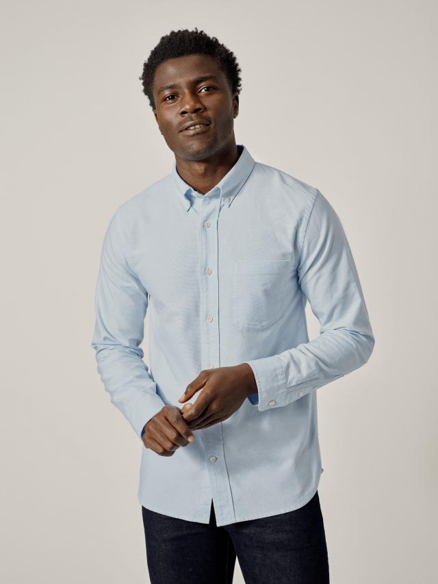 HIROSHI KATO STAMP T-SHIRT IN LIGHT INDIGO – Oxford and Derby