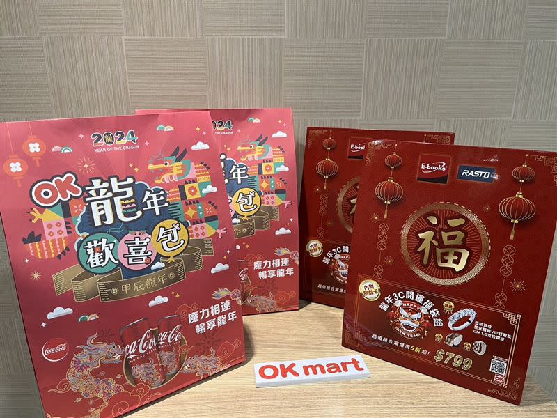 OKmart「龍年歡喜包」將於1月10日開搶，售價一個168元。（圖／OKmart提供）