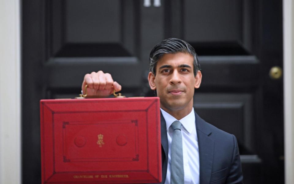 rishi sunak and the budget box - PA