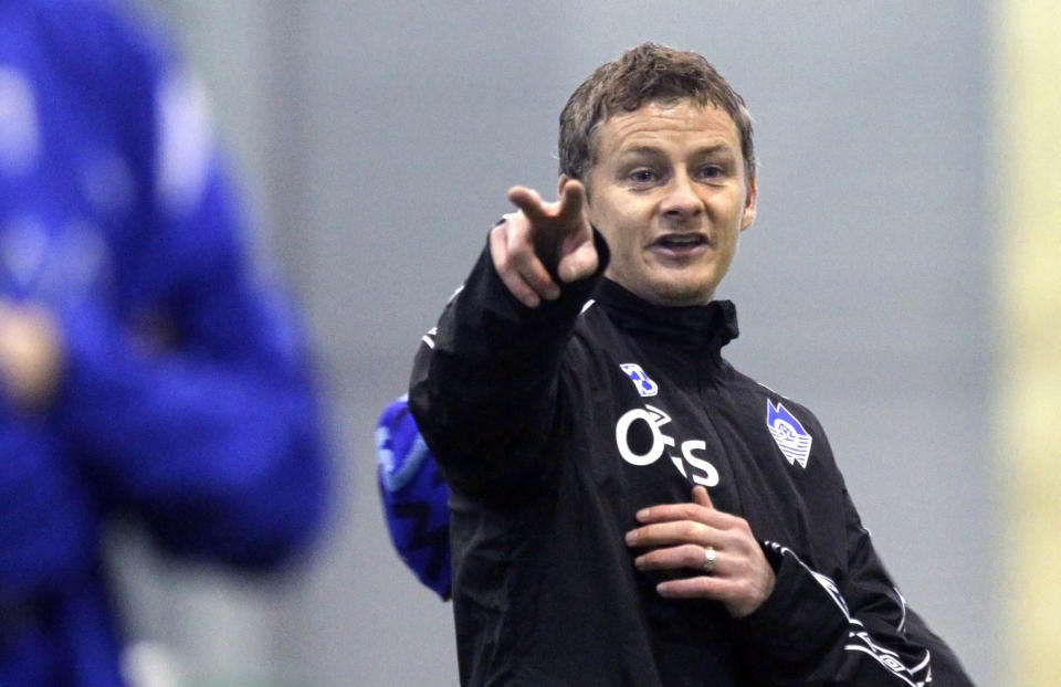 <p>Molde appoint Solskjaer in his debut as a first team manager. He won the league in his first season in charge.(Getty) </p>