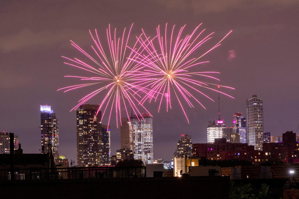 Image: Illegal fireworks illuminate the sky over the Bedford-Stuyvesant neighborhood of the Brooklyn borough of New York City, New York (Lucas Jackson / Reuters)