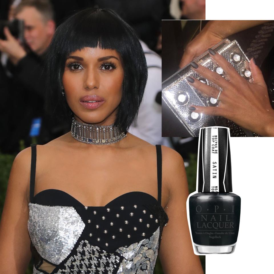 Kerry Washington's Brushed Metal Nails