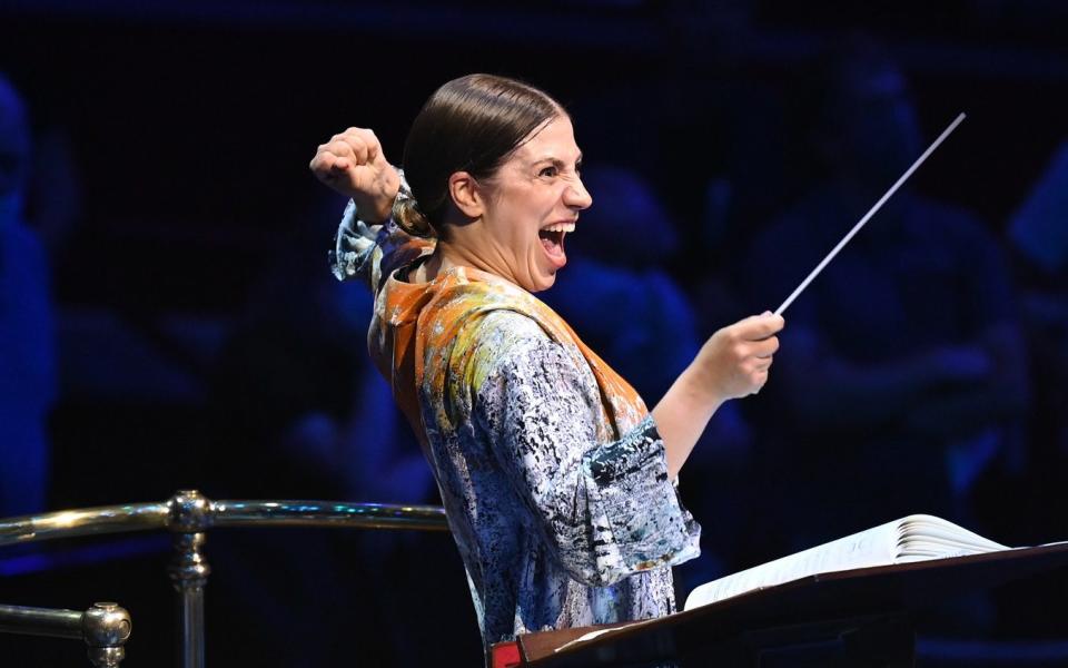 Dalia Stasevska, the young Finnish conductor, had the audience on the edge of their seats - BBC