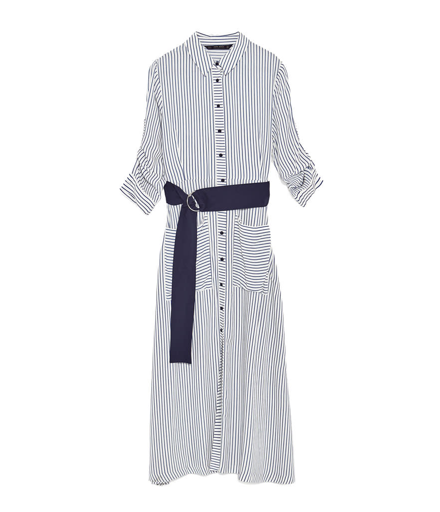 <p>Long Striped Tunic, $70, <a rel="nofollow noopener" href="https://www.zara.com/us/en/collection-aw-17/woman/dresses/long-striped-tunic-c269185p4913245.html" target="_blank" data-ylk="slk:zara.com;elm:context_link;itc:0;sec:content-canvas" class="link ">zara.com</a> </p>