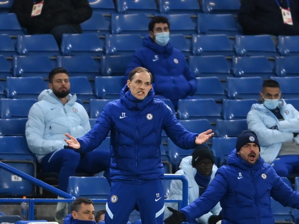 Chelsea coach Thomas Tuchel on the sidelines during his team’s win over Everton (Getty Images)