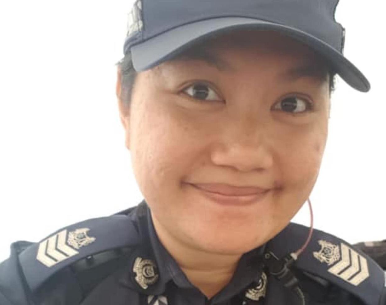 Police officer Salinah Mohamed, who was killed in an accident at Maxwell Road. (PHOTO: Facebook)