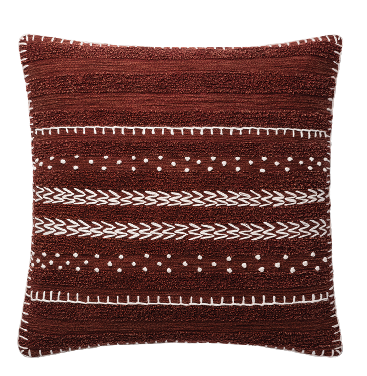 Pillow in burgundy (from $79).