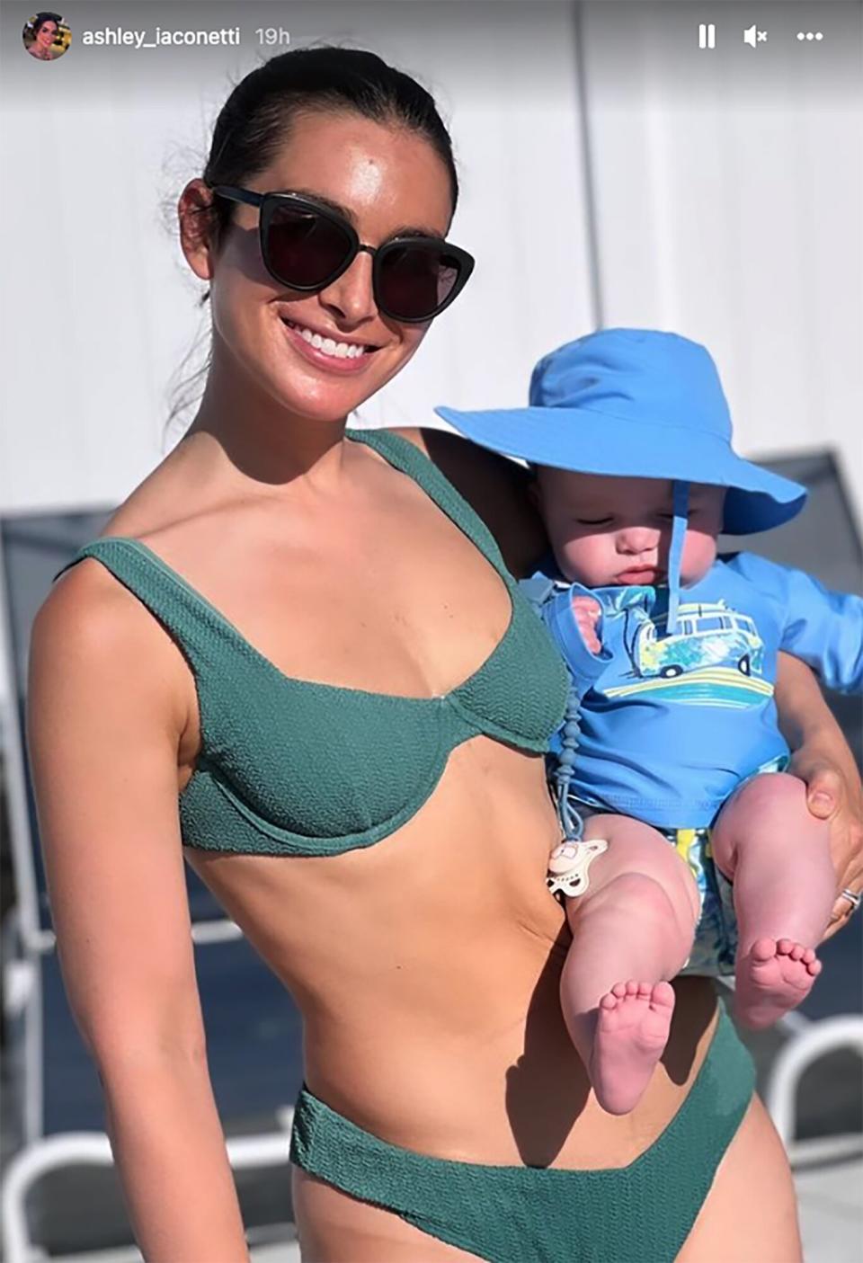 Ashley Iaconetti Shares Son Dawson's First Time at the Pool, First Time Trying Ice Cream. https://www.instagram.com/ashley_iaconetti/