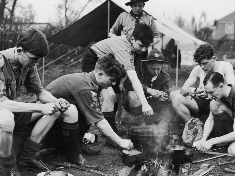 Boy scouts vintage camping