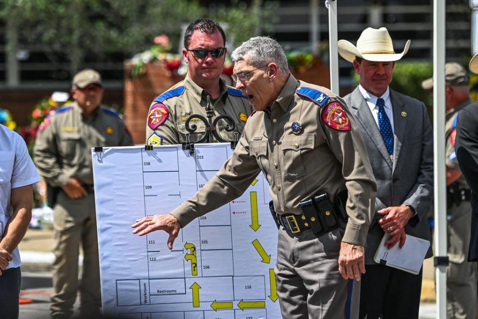 Mr McCraw outlined the path the shooter took before he carried out the massacre (AFP via Getty Images)