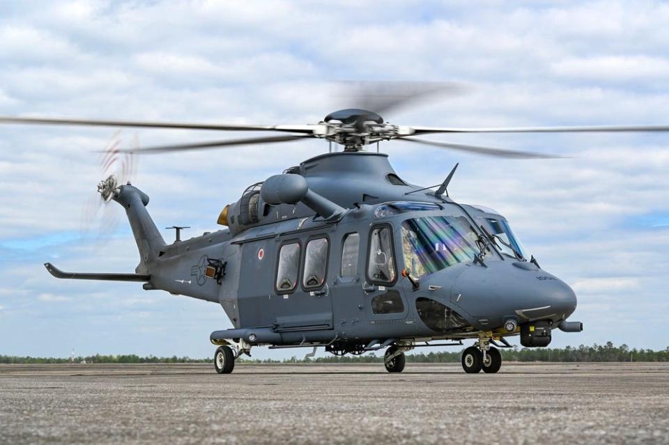 A MH-139A Grey Wolf taxi’s to a helicopter pad at Malmstrom Air Force Base on March 5, 2024. The crew flew roughly 1,600 miles over a course of five days from Duke Field, Florida, where the aircraft had undergone extensive training and preparation prior to its arrival at Malmstrom AFB.