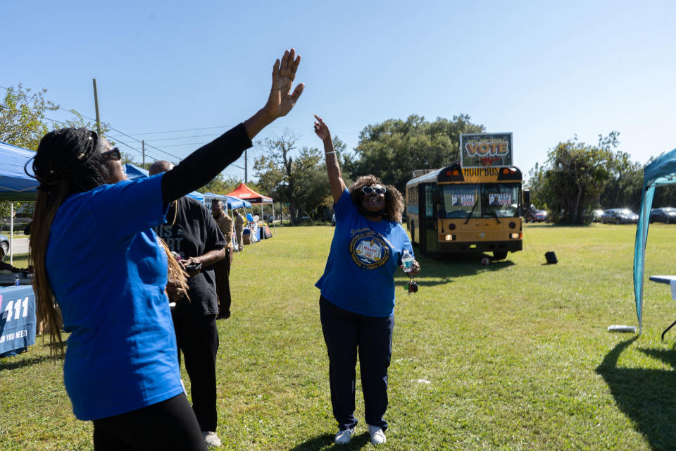 The tour’s final stop at St. Stephen AME Church in Jacksonville, Fla., featured a book giveaway and celebration village.<span class="copyright">Malcolm Jackson for TIME</span>