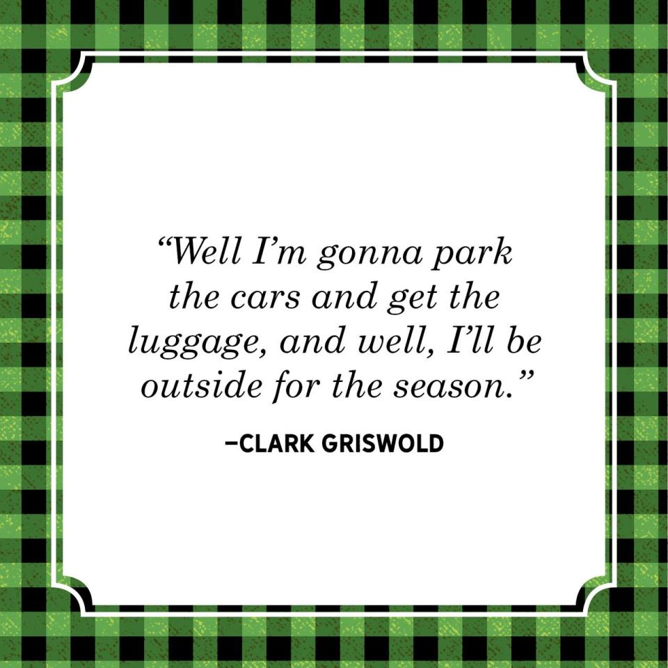 <p>"Well, I'm gonna park the cars and get the luggage, and well, I'll be outside for the season."</p>