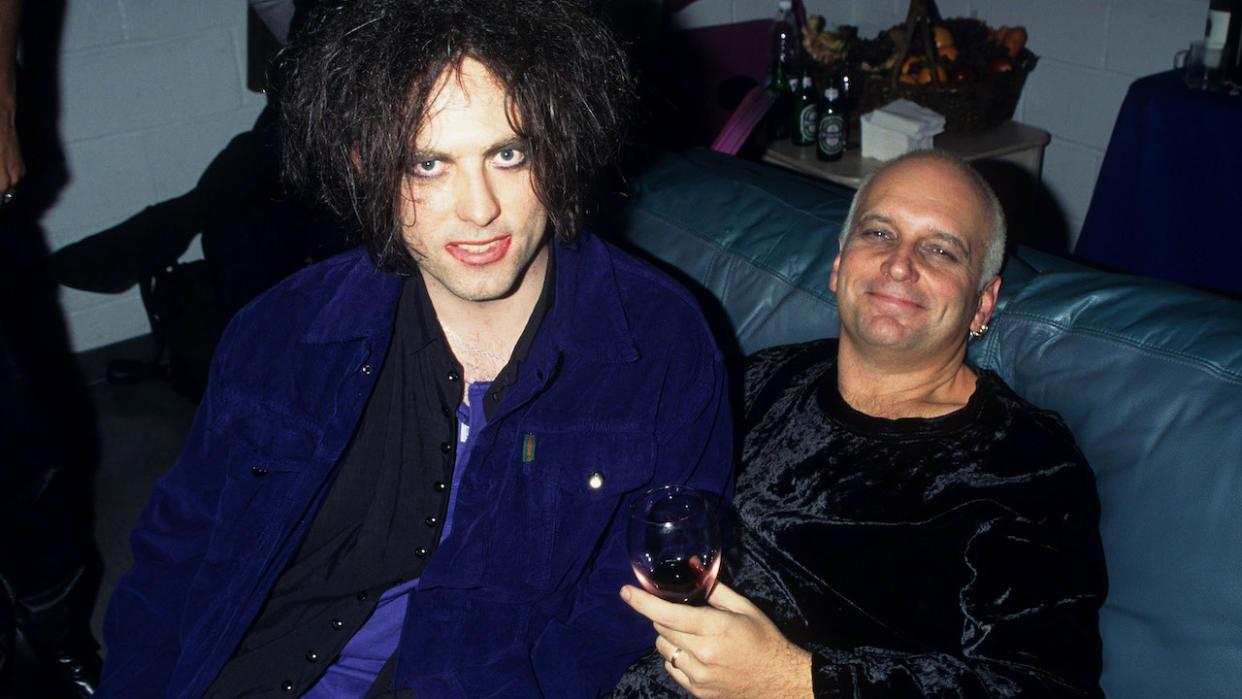  Robert Smith and Reeves Gabrels at Bowie's 50th birthday gig, 1997 