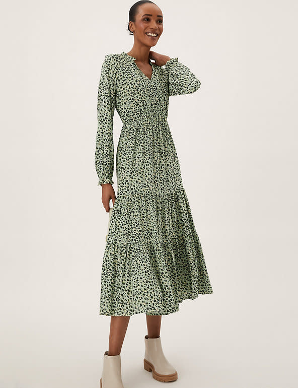 This pretty M&S midi dress is notching up five-star reviews