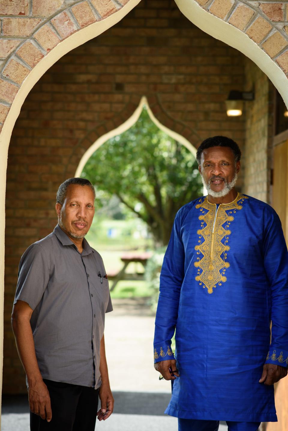 Imam Adam Beyah, left, and Imam Bobby Thomas of Masjid Omar Ibn Sayyid say two decades after 9/11, Muslims are still fighting Islamophobia. 'I think it’s gotten much worse in the last four years than it was four years after 9/11,' Beyah said.