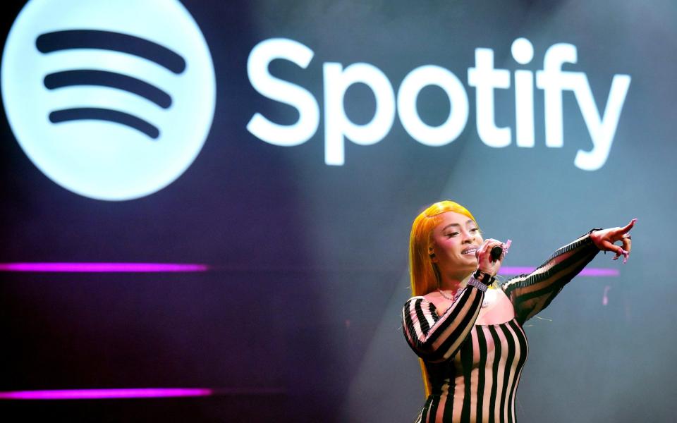 Ice Spice performs at Spotify's 2024 Best New Artist Party at Paramount Studios earlier this year