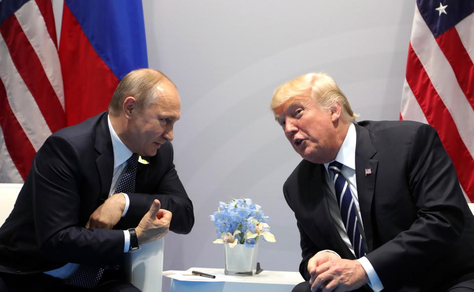 Vladimir Putin and President Donald Trump met following Trump's presidential win in 2016. Source: Getty Images