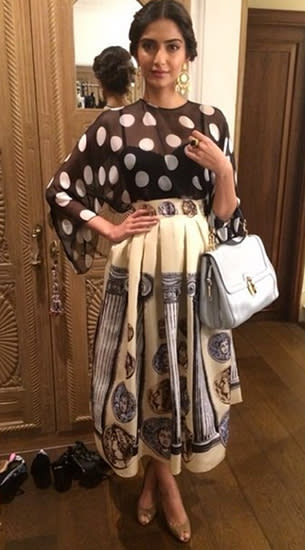 Cuteness overload: soft milkmaid braids updo.Image:Instagram.com/Sonamkapoor