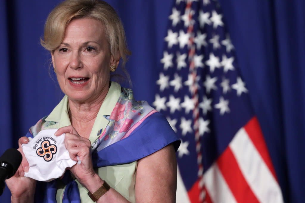 Dr Deborah Birx was often ‘censored’ by political voices on Donald Trump’s coronavirus response team. (Getty Images)