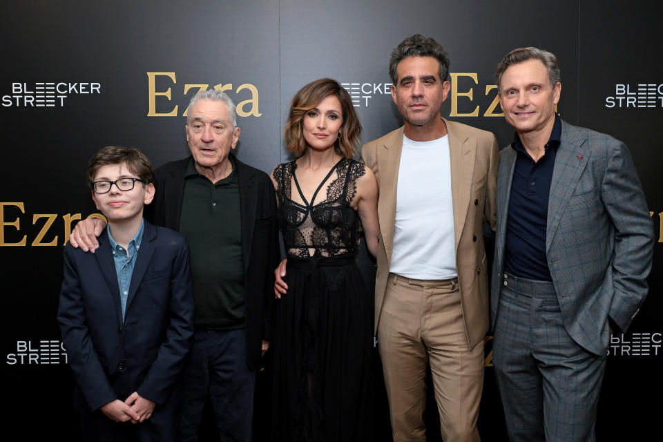 William A. Fitzgerald, Robert De Niro, Rose Byrne, Bobby Cannavale, and Tony Goldwyn attend Bleeker Street's "Ezra" New York Premiere