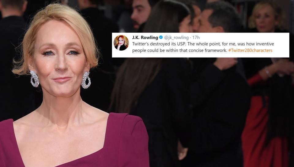 JK Rowling accused the micro-blogging site of ruining their USP. Copyright: [Rex]