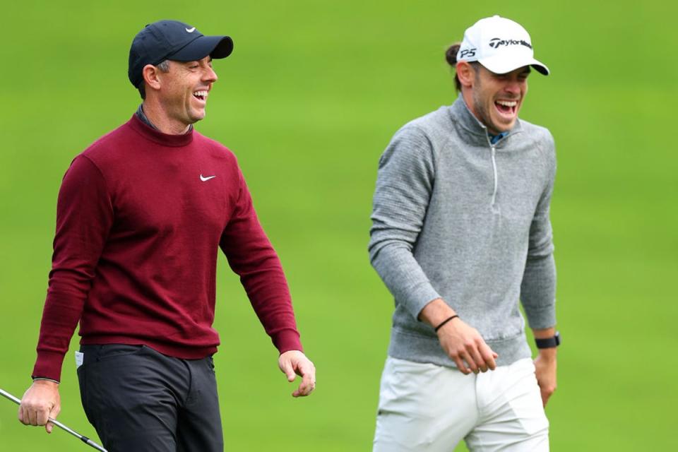 Gareth Bale will be looking to emulate Rory McIlroy before the main event tees off on Friday  (Getty Images)