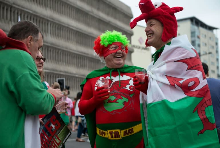 Wales' fans gather at the Millennium Stadium in Cardiff, ahead of the Euro 2016 game Wales vs Portugal played in Lyon, on July 6