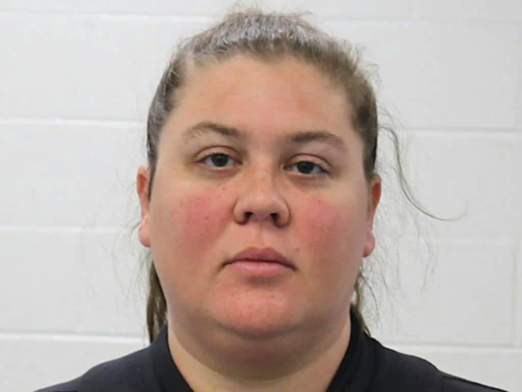Katrina Phelan, a former teacher at Abraham Lincoln High School in Council Bluffs, Iowa, was arrested after leaving handwritten notes threatening violence around her school. The notes were supposed to look like they came from a student (screengrab)