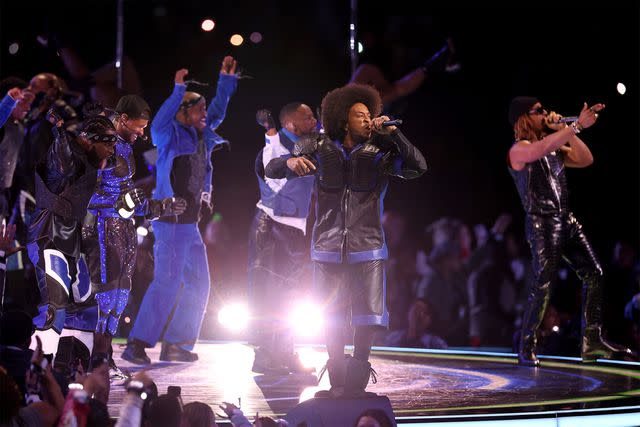 <p>Steph Chambers/Getty</p> Usher, Ludacris, and Lil Jon perform at the Super Bowl LVIII halftime show
