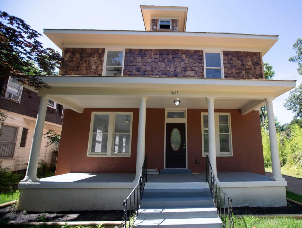 A previously abandoned home sits Friday, June 3, 2022, at 1663 Lawrence Avenue in Memphis. Organization Neighborhood Preservation, Inc. finds and remodels vacant homes. This home was abandoned for four years and underwent $200,000 of renovations. 