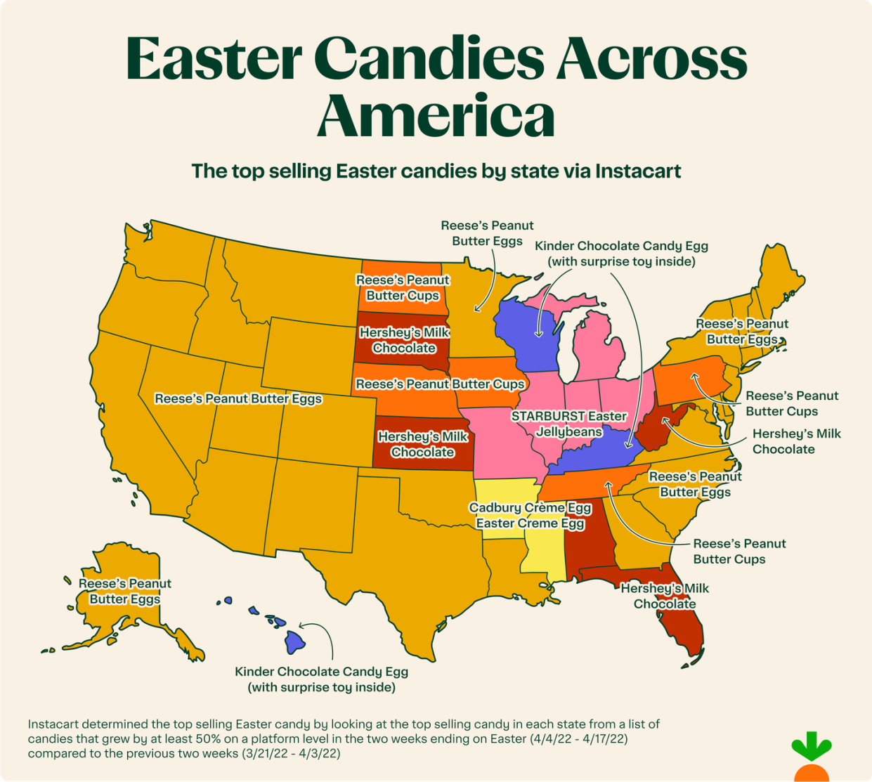 most popular easter candy by state