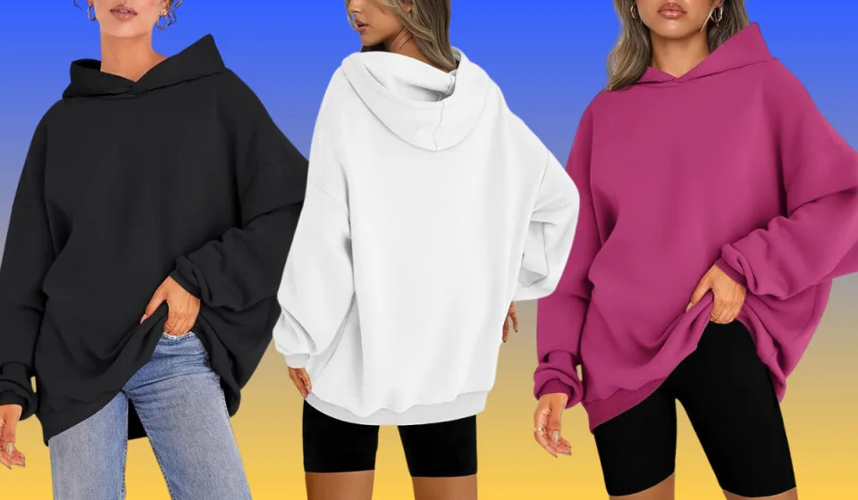 the hoodie in three colors