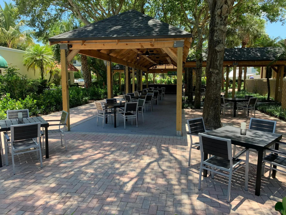 Kork in Hobe Sound offers outside seating for its fine dining experience.