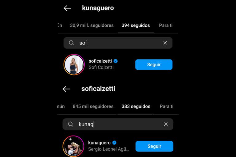 La expareja comenzó a seguirse nuevamente en Instagram (Captura Instagram)