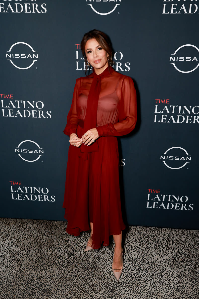 Eva Longoria, Sergio Hudson, Red dress, Time Latino Leaders Dinner, Los Angeles, Red Carpet, 