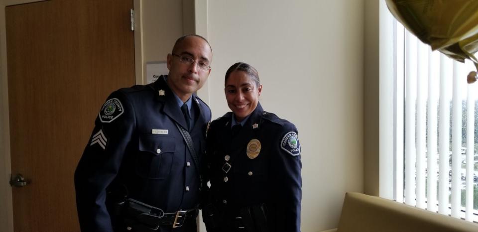 Carmelo Villegas Jr. and Romelia Villegas-Diaz were both Camden County Police officers. They've both retired and now work as U.S. Marshals.