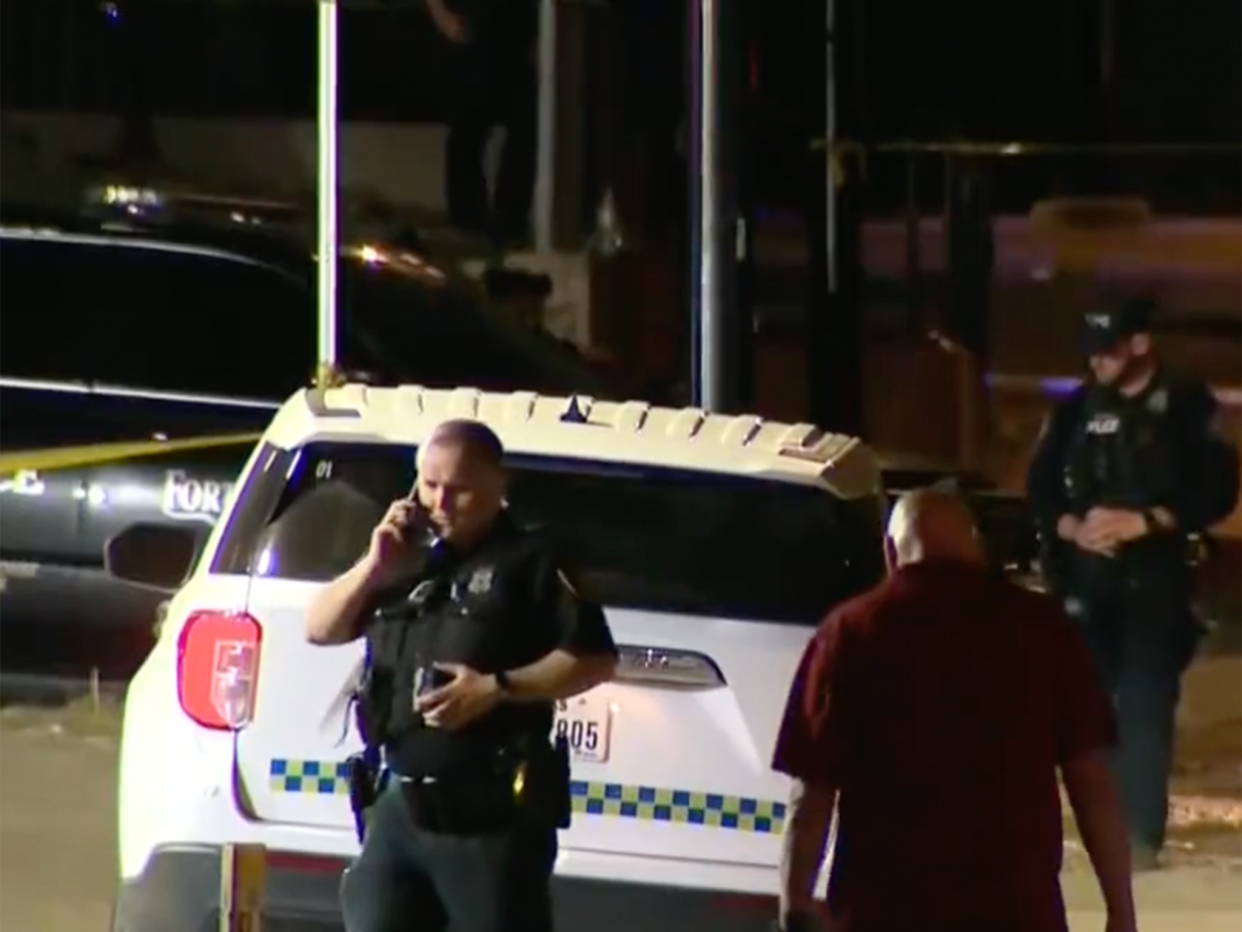 Police on the scene of the mass shooting (CBS)