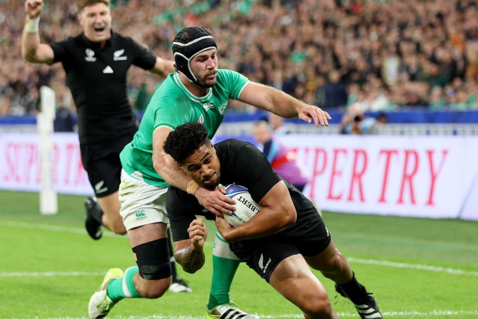 Leicester Fainga’anuku registered the first try of a Rugby World Cup epic in Paris (Getty Images)