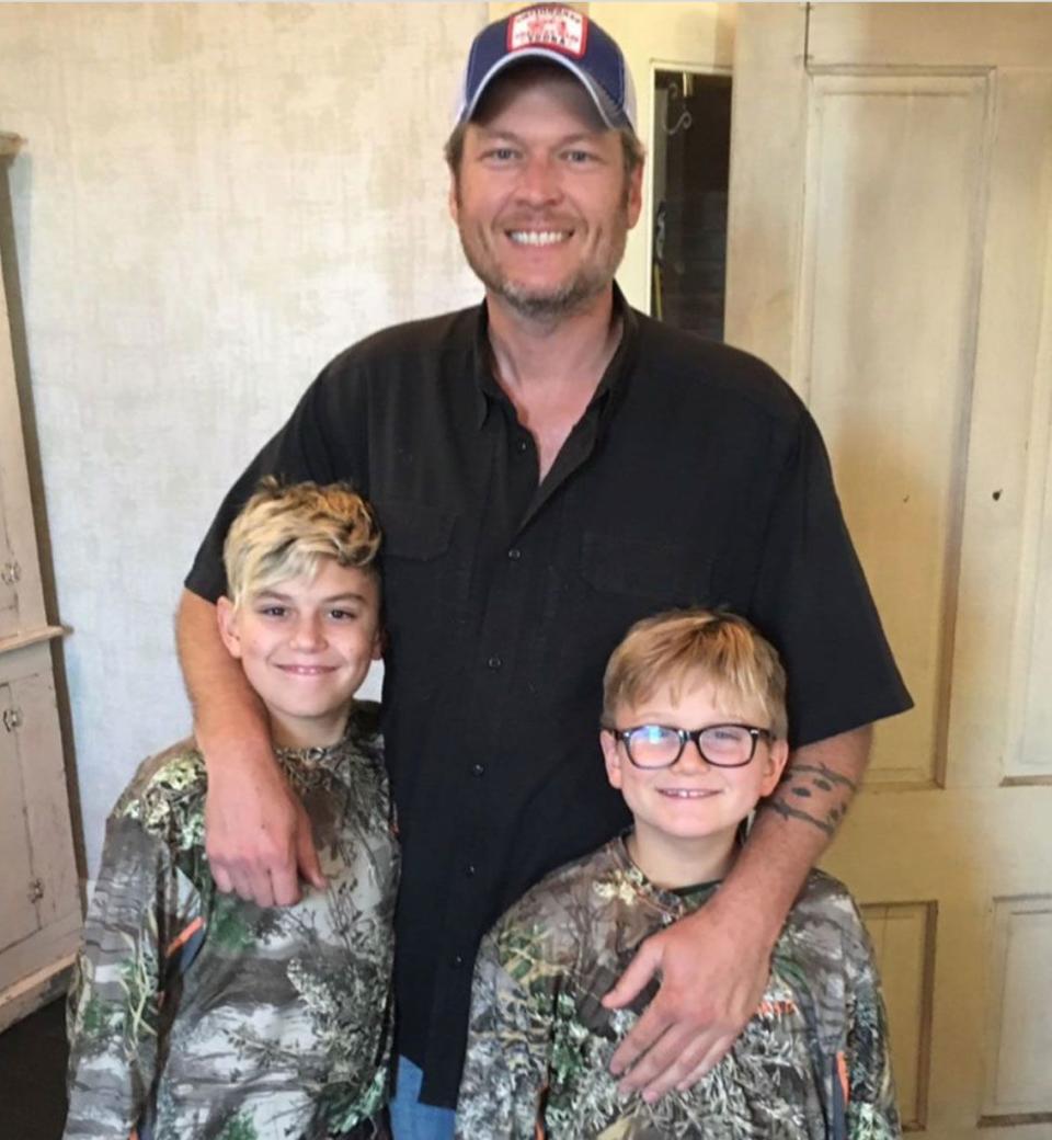 <p>Shelton has become a father figure to Stefani's sons, <a href="https://people.com/parents/gwen-stefani-gavin-rossdale-welcome-son-apollo-bowie-flynn/" rel="nofollow noopener" target="_blank" data-ylk="slk:Apollo Bowie Flynn;elm:context_link;itc:0;sec:content-canvas" class="link ">Apollo Bowie Flynn</a>, <a href="https://people.com/parents/zuma-nesta-rock/" rel="nofollow noopener" target="_blank" data-ylk="slk:Zuma Nesta Rock;elm:context_link;itc:0;sec:content-canvas" class="link ">Zuma Nesta Rock</a> and <a href="https://people.com/parents/gwen_stefani_ha_1/" rel="nofollow noopener" target="_blank" data-ylk="slk:Kingston James McGregor;elm:context_link;itc:0;sec:content-canvas" class="link ">Kingston James McGregor</a>. Shelton told <em>Today</em> on July 24, 2020 that he was <a href="https://people.com/parents/blake-shelton-gwen-stefani-kids-parental-figure-responsibility/" rel="nofollow noopener" target="_blank" data-ylk="slk:balancing being their friend with taking on the job of role model;elm:context_link;itc:0;sec:content-canvas" class="link ">balancing being their friend with taking on the job of role model</a>. </p> <p>"That's a scary moment for me because it's one thing for me to be with the kids all the time and be their buddy, but you do have to consider after a while that they start to listen to things that you say. <a href="https://twitter.com/TODAYshow/status/1286647815414874112" rel="nofollow noopener" target="_blank" data-ylk="slk:There's a lot of responsibility;elm:context_link;itc:0;sec:content-canvas" class="link ">There's a lot of responsibility</a> that comes with that," Shelton said, referring to a <a href="https://people.com/parents/gwen-stefani-blake-shelton-fathers-day-for-helping-raise-her-sons/" rel="nofollow noopener" target="_blank" data-ylk="slk:sweet Father's Day tribute from Stefani;elm:context_link;itc:0;sec:content-canvas" class="link ">sweet Father's Day tribute from Stefani</a>, posted in June 2020. </p> <p>The <a href="https://people.com/celebrity/no-doubt-settle-down-premiere/" rel="nofollow noopener" target="_blank" data-ylk="slk:No Doubt;elm:context_link;itc:0;sec:content-canvas" class="link ">No Doubt</a> singer (who shares her sons with ex <a href="https://people.com/tag/gavin-rossdale/" rel="nofollow noopener" target="_blank" data-ylk="slk:Gavin Rossdale;elm:context_link;itc:0;sec:content-canvas" class="link ">Gavin Rossdale</a>) shared a collection of photos to her Instagram feed of her <a href="https://www.instagram.com/p/CBtEbMcjot0/" rel="nofollow noopener" target="_blank" data-ylk="slk:boyfriend spending time with all three boys;elm:context_link;itc:0;sec:content-canvas" class="link ">boyfriend spending time with all three boys</a> over the years.</p> <p>"Happy father's day <a href="https://www.instagram.com/blakeshelton/" rel="nofollow noopener" target="_blank" data-ylk="slk:@blakeshelton;elm:context_link;itc:0;sec:content-canvas" class="link ">@blakeshelton</a> thank u for helping me raise these boys!! <a href="https://www.instagram.com/explore/tags/weloveyou/" rel="nofollow noopener" target="_blank" data-ylk="slk:#weloveyou;elm:context_link;itc:0;sec:content-canvas" class="link ">#weloveyou</a>! G❤️K❤️Z❤️A gx," Stefani wrote in the post's caption.</p>