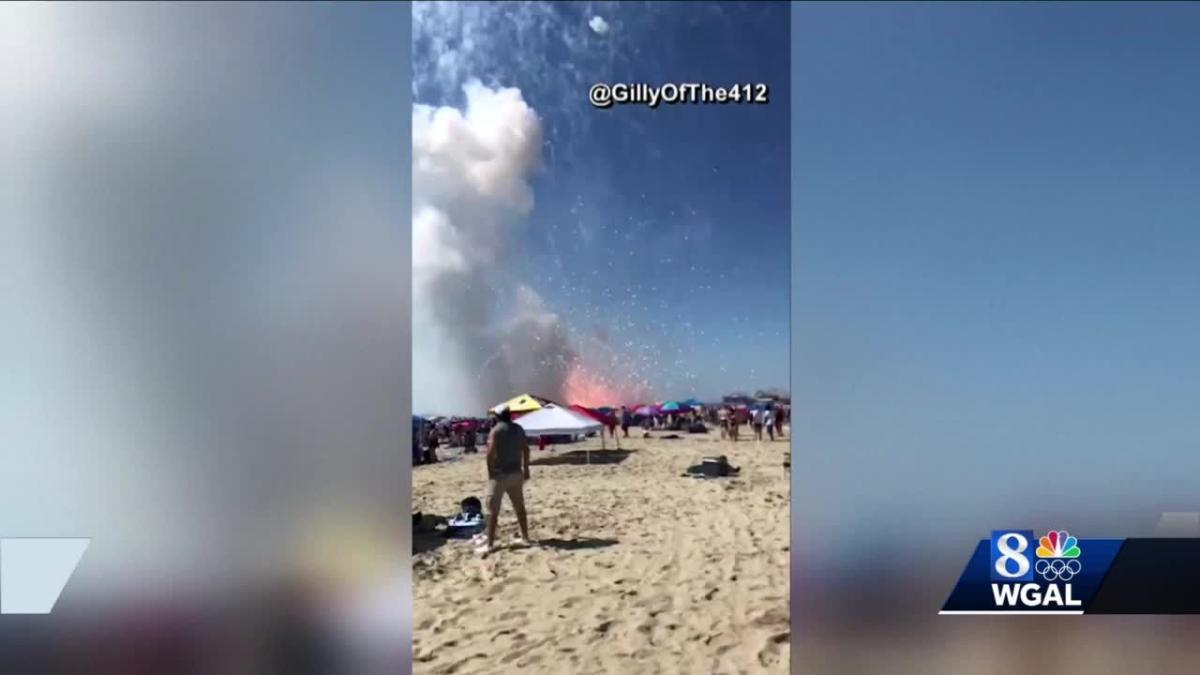 Ocean City, Maryland, fireworks explosion sends beachgoers running for