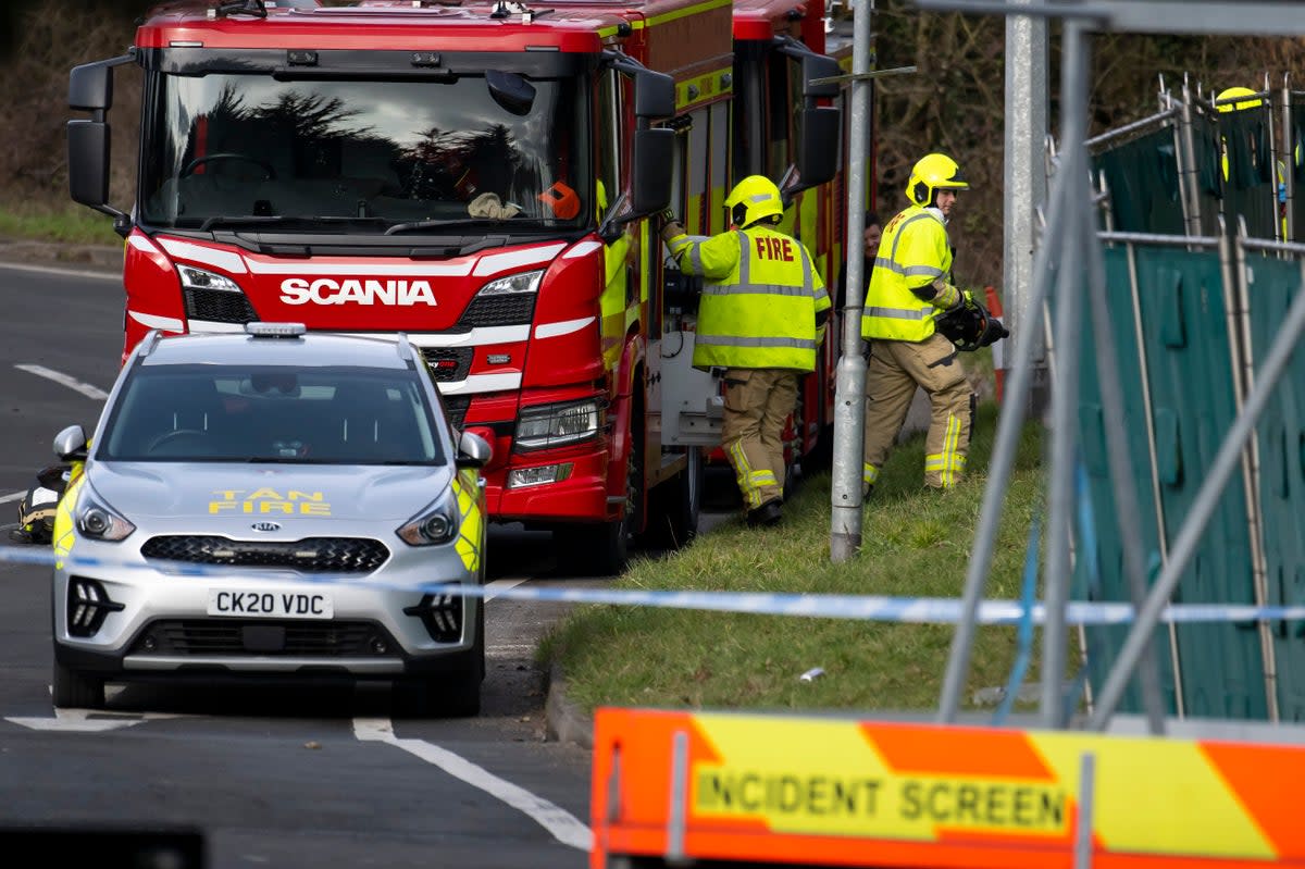 A general view of the scene on the A48 on 6 March 2023 in Cardiff, Wales. (Getty Images)